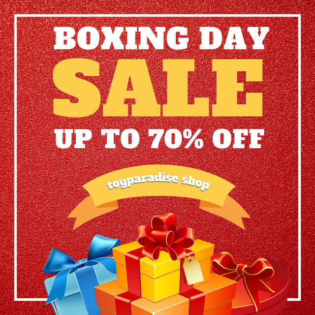 Modèle de visuel Boxing Day Discounts in Our Shop - Animated Post