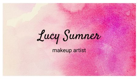 Ontwerpsjabloon van Business Card US van Make-up Artist Services met kleurrijke verfvlekken