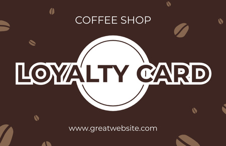 Coffee Shop Loyalty Program on Brown Business Card 85x55mm Design Template