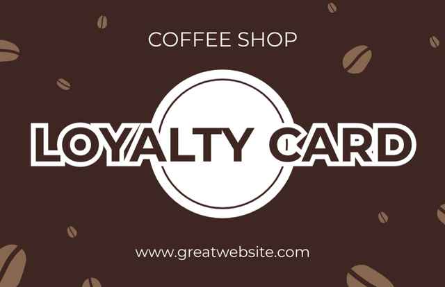 Coffee Shop Loyalty Program on Brown Business Card 85x55mm tervezősablon