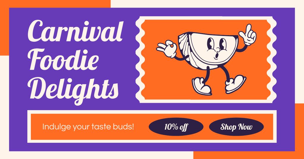 Modèle de visuel Feast On Delicious Fare at Discounted Prices at Foodie Carnival - Facebook AD