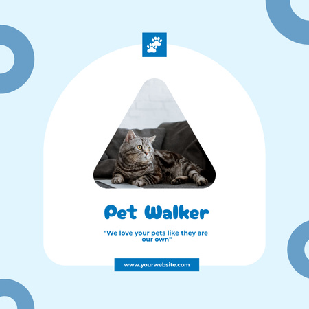 Platilla de diseño Pet Walking Services Ad Instagram