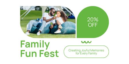 Radostná rodinná zábava Fest za sníženou cenu Twitter Šablona návrhu