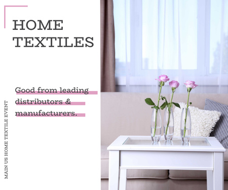 Anúncio da Exposição Têxtil Large Rectangle Modelo de Design