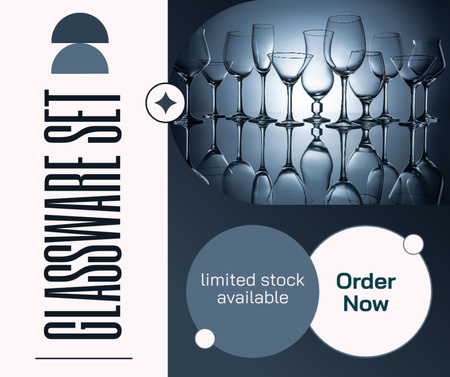 Доступний обмежений набір скляного посуду Facebook – шаблон для дизайну
