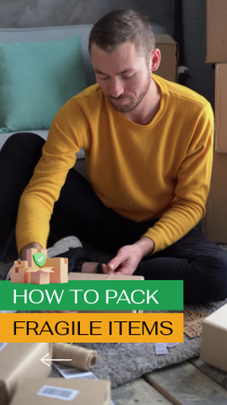 Platilla de diseño Guidelines Of Packing Fragile Stuff For Moving TikTok Video