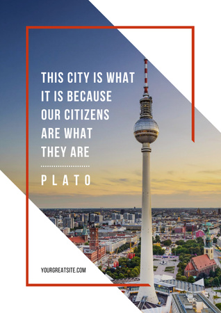 Citation about city and citizens Poster Design Template