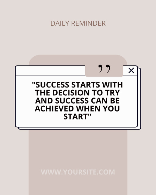 Quote about Success and How it Can Be Achieved Instagram Post Vertical Tasarım Şablonu