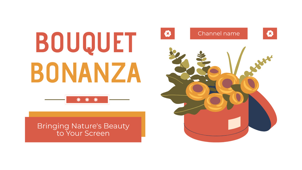 Offer Natural Elegant Bouquets in Boxes Youtube Thumbnail Design Template