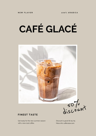 Template di design Ad of Coffee Drink on Grey Poster B2