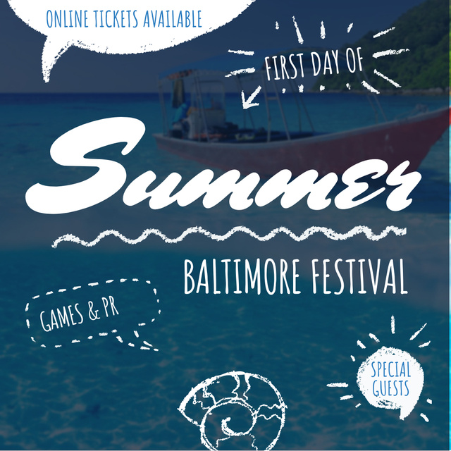Plantilla de diseño de Summer Baltimore Festival invitation Instagram AD 