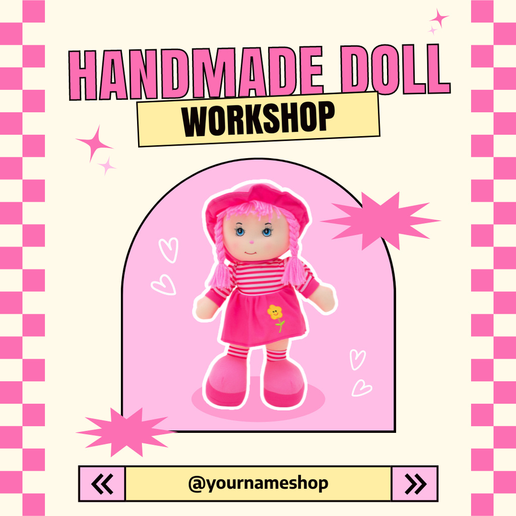 Workshop on Making Handmade Dolls Instagram AD Modelo de Design