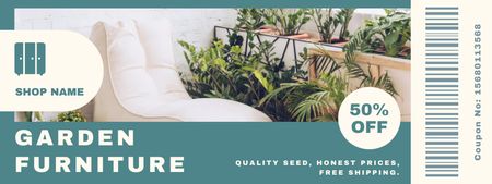 Garden Furniture Offers Green Coupon Design Template