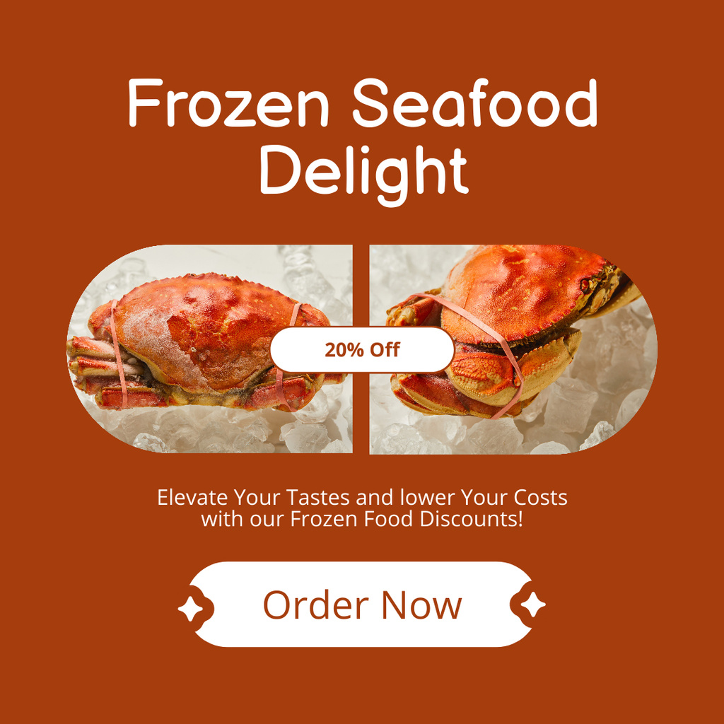 Designvorlage Special Offer of Frozen Seafood für Instagram