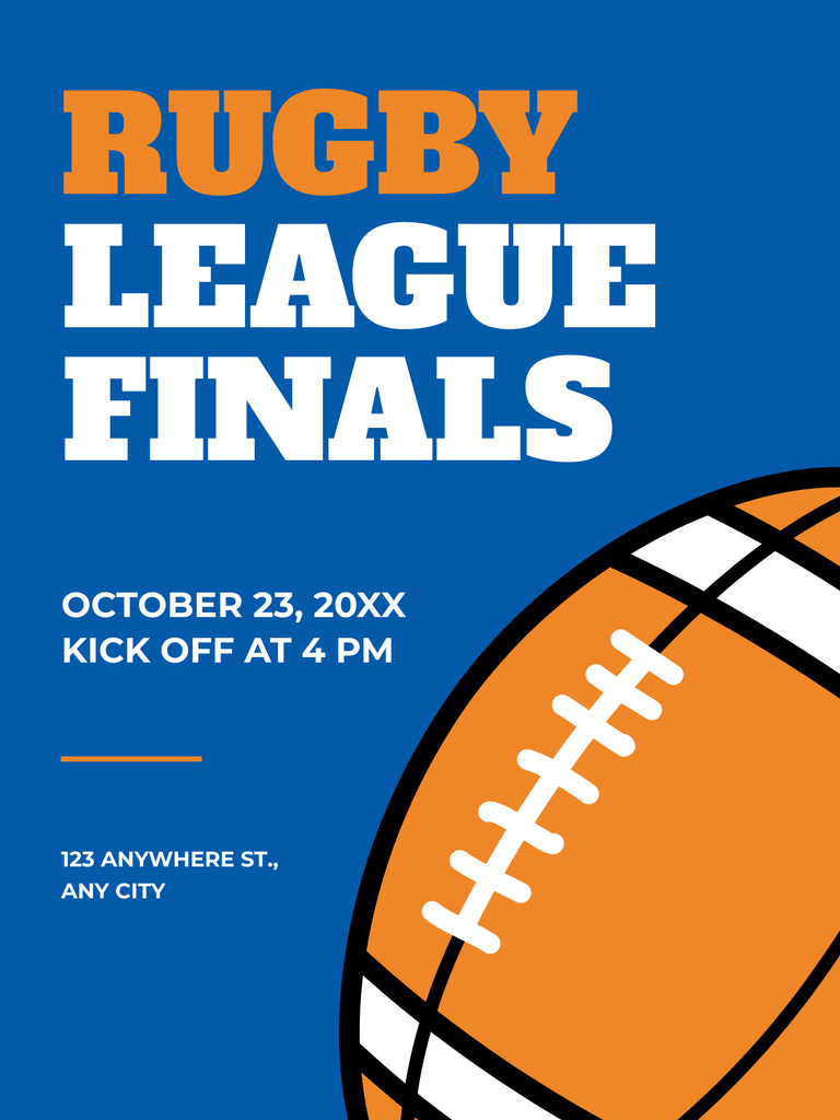 Plantilla de diseño de Rugby League Finals Announcement Poster US 