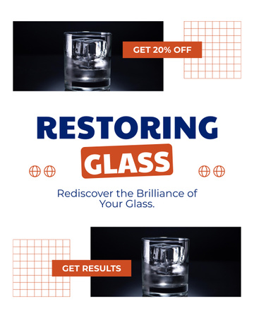 Plantilla de diseño de Restauración de vidrio y vasos a precio reducido Instagram Post Vertical 