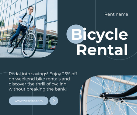 Plantilla de diseño de Oferta de alquiler de bicicletas para gente de negocios Facebook 