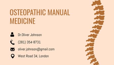 Platilla de diseño Reliable Osteopathic Manual Medicine Specialist Business Card US
