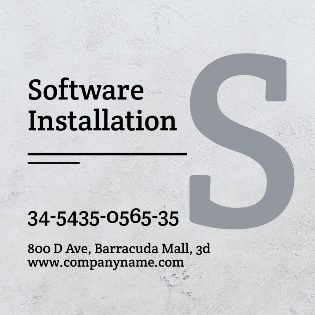 Software Installation Services Square 65x65mm – шаблон для дизайна