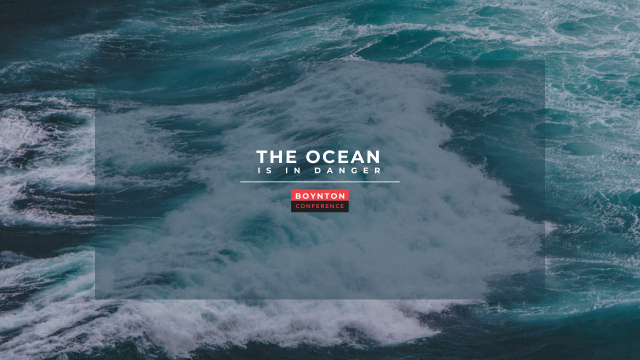 Plantilla de diseño de Ecology Conference Invitation with Stormy Sea Waves Youtube 
