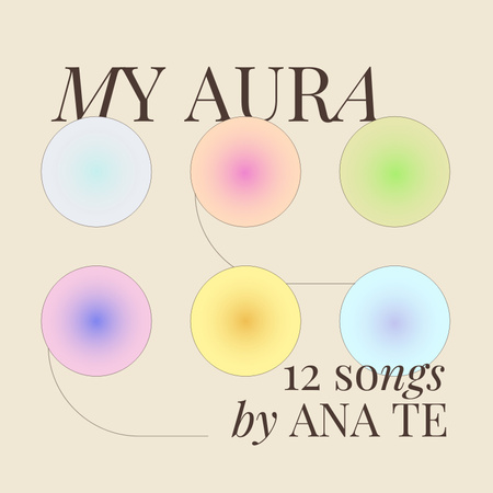 Ontwerpsjabloon van Album Cover van Aura kleuren muziek release