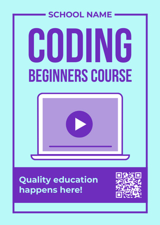 Coding Courses for Beginners Invitation tervezősablon