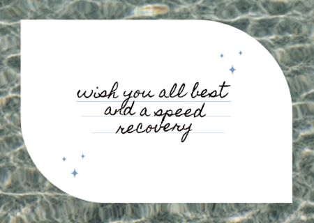 Cute Get Well Wish with Crystal Water Card Design Template