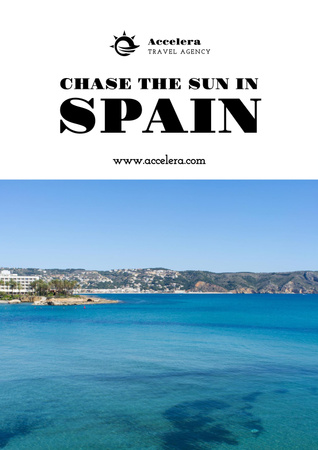 Cestujte do Španělska s horami a přímořskou krajinou Poster Šablona návrhu