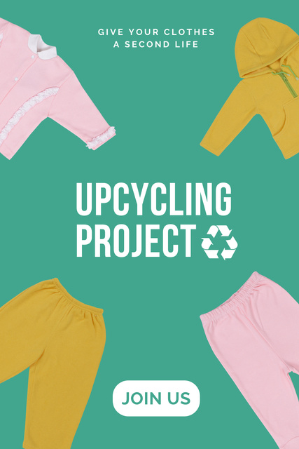 Pre-owned clothes upcycling project Pinterest Πρότυπο σχεδίασης