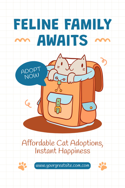 Modèle de visuel Offer to Adopt Cute Kitten from Shelter - Pinterest