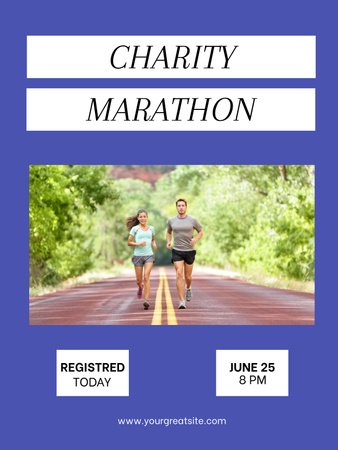 Charity Marathon Announcement Poster 36x48in Design Template
