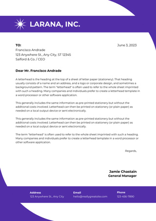 Business Company Official Letter Letterhead Šablona návrhu