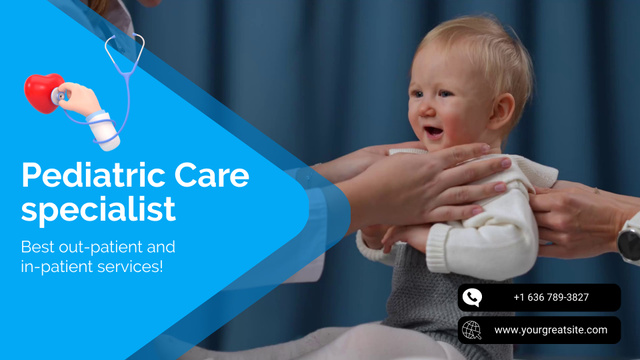 Designvorlage Pediatric Care Specialist Services Offer für Full HD video