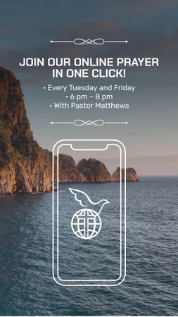 Designvorlage Religious Event Online With Pastor Announcement für TikTok Video