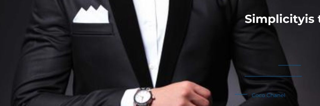 Ontwerpsjabloon van Twitter van Elegance Quote Businessman Wearing Suit
