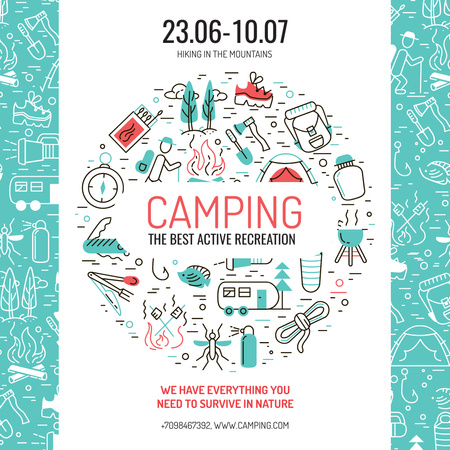 Camping Trip Advertisement Instagram Design Template