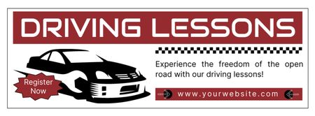 Experienced Driving School Offer Lessons With Registration Facebook cover Design Template