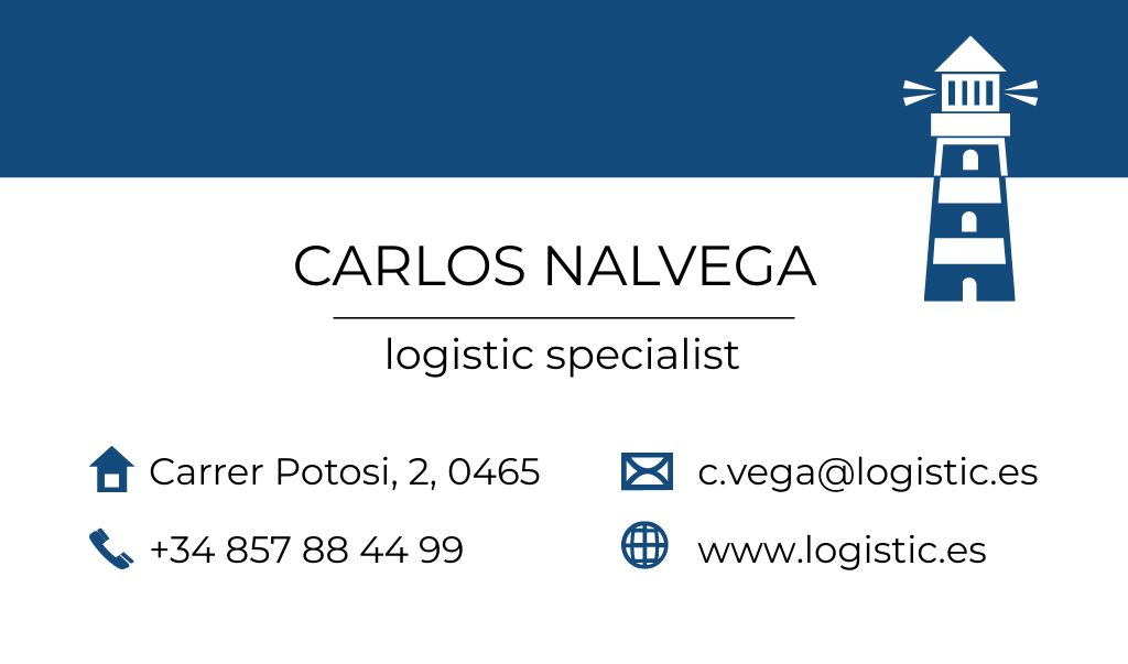 Logistic Specialist Services Offer Business card Šablona návrhu