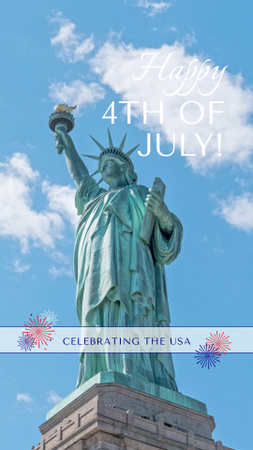 Ontwerpsjabloon van TikTok Video van Vrijheidsbeeld Monument voor Onafhankelijkheidsdag VS