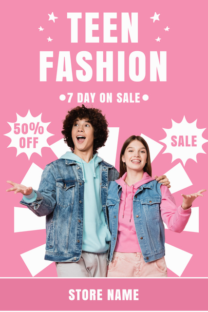 Ontwerpsjabloon van Pinterest van Fashion Collection Sale For Teens