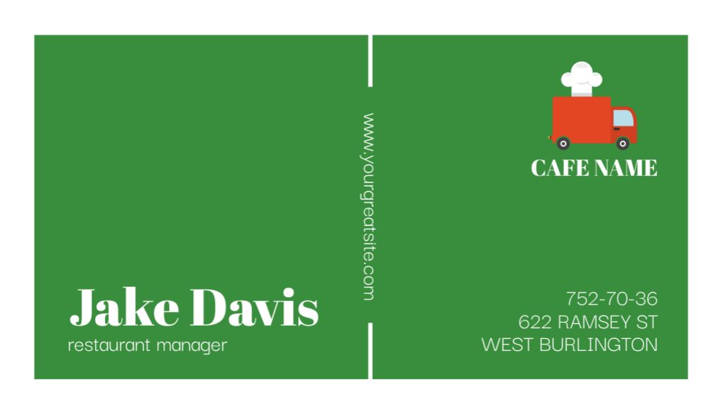 Restaurant Manager Services Offer Business Card US Modelo de Design