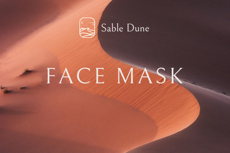 Face Mask Ad with Desert Label Design Template