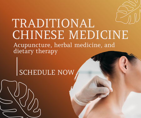 Ontwerpsjabloon van Facebook van Krachtig aanbod van traditionele Chinese geneeskundesessies