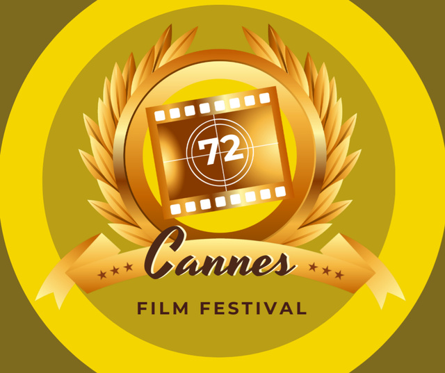 Modèle de visuel Cannes Film Festival golden frame - Facebook