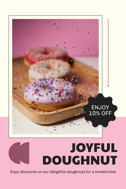 Modèle de visuel Offer of Joyful Doughnut from Shop - Pinterest