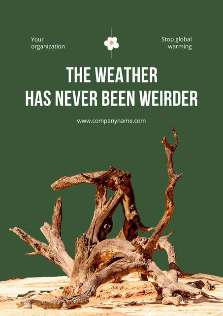 Global Warming Awareness with Drying Land Poster tervezősablon