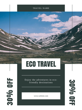 Oferta de viagens de aventura da agência com tarifas com desconto Poster US Modelo de Design
