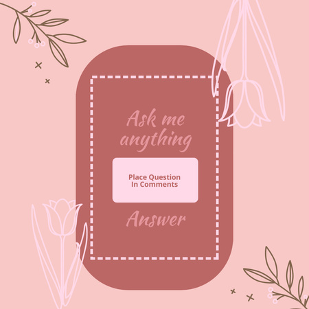 Designvorlage Q&A-Ankündigung in Pink für Instagram