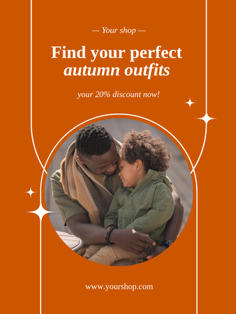 Autumn Sale Announcement with Stylish Dad and Kid Poster US Design Template