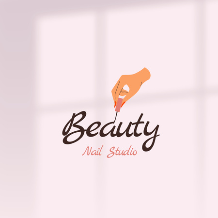 Nail Studio Services Offer With Nail Polish Logo Design Template